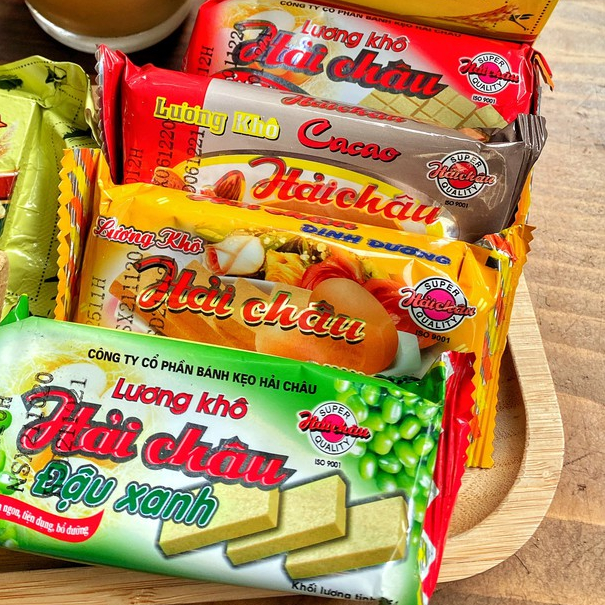 Lương Khô Hải Châu Mix Vị Tổng Hợp, Ca Cao, Dinh Dưỡng, Đậu Xanh 65g