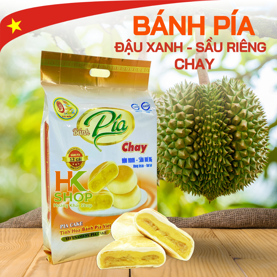 Bánh pía chay đậu xanh sầu riêng mini 480g